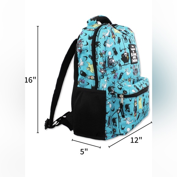 Disney Nightmare Before Christmas - 16Inch School Backpack (One Size, Teal) - Picture 5 of 7